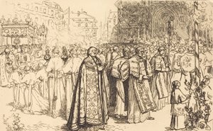 A körmenet visszatérése a nante-i katedrálisba Rentree de la Procession a la Cathedral de Nantes, 190 alkotó: Auguste Lepere