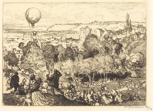 A zuhanó léggömb Pre-Saint-Gervais-ban alkotó: Auguste Lepere
