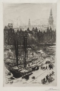 Amszterdam, kilátás a Victoria Hotelből alkotó: Auguste Louis Lepère
