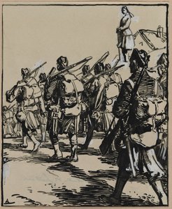 Határok csata: Brit katonák csoportja alkotó: Auguste Louis Lepère