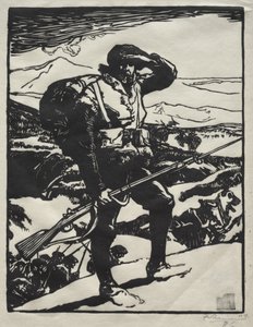 Alpesi vadász a Rajna-síkságon alkotó: Auguste Louis Lepère