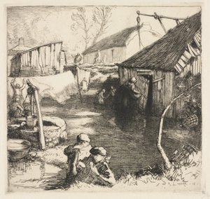 Halásznegyed (Saint-Jean-de-Monts) alkotó: Auguste Louis Lepère