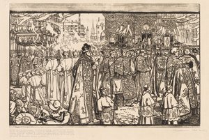 A Corpus Christi körmenet Nantes-ban alkotó: Auguste Louis Lepère