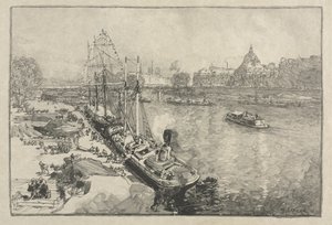 [Nagy gőzhajó Dockban, Párizs] alkotó: Auguste Louis Lepère