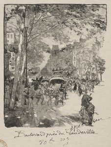 A Boulevard Vaudeville közelében alkotó: Auguste Louis Lepère
