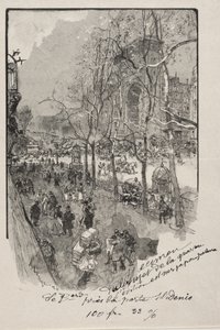 A Boulevards, a Porte St. Denis közelében alkotó: Auguste Louis Lepère