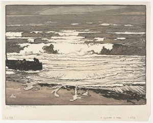 The Breaking Waves, 1901. szeptemberi árapály alkotó: Auguste Louis Lepère