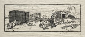 A kocsiház (Le wagon-logement) alkotó: Auguste Louis Lepère