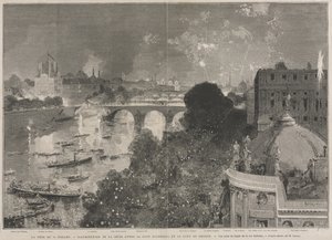 A július 14-i ünnepség, a Köztársaság tér kivilágítása (H. Scott nyomán) alkotó: Auguste Louis Lepère
