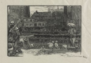Gipszürítők (Canal St. Martin) alkotó: Auguste Louis Lepère