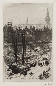 Amszterdam, kilátás a Victoria Hotelből alkotó: Auguste Louis Lepère