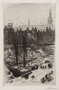 Amszterdam, kilátás a Victoria Hotelre. alkotó: Auguste Louis Lepère