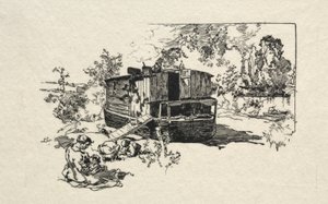 Lakóhajó. alkotó: Auguste Louis Lepère