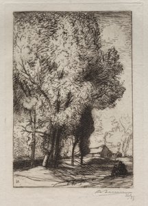 Bourrine a nyárfákban, 1911. alkotó: Auguste Louis Lepère