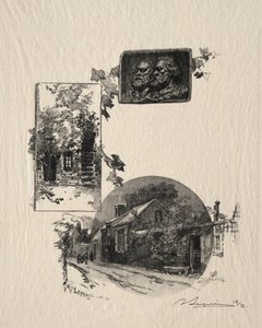 A Rousseau műhely és a Maison de Millet bejárata, 1887. alkotó: Auguste Louis Lepère