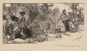 Fontainebleau-i erdő: Coalmen A Fontainebleau-i erdő: A Charbonniers, 1890. alkotó: Auguste Louis Lepère