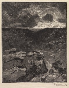 Fontainebleau-erdő: Franchard-völgy La Forêt de Fontainebleau: La Vallée de Franchard, 1890. alkotó: Auguste Louis Lepère
