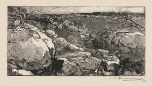 Fontainebleau-erdő: Long-Rocher cirkusza, 1888. alkotó: Auguste Louis Lepère