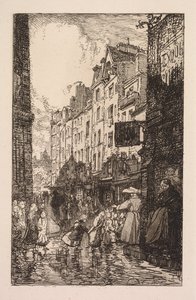 La Biévre, Les Gobelins, Saint-Séverin: A Saint-Séverin kerület: A Rue des Prêtres Saint-Séverin, alkotó: Auguste Louis Lepère