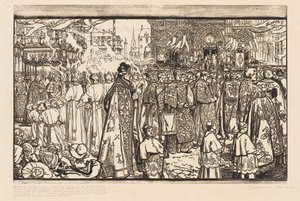 A Corpus Christi körmenet Nantes-ban alkotó: Auguste Louis Lepère