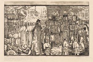 A Corpus Christi körmenet Nantes-ban, 1901. alkotó: Auguste Louis Lepère