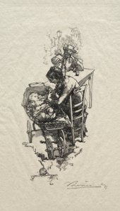 A nő a bölcsőben. alkotó: Auguste Louis Lepère