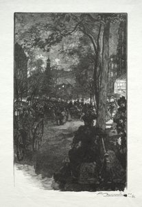 Boulevard Montmartre, este. alkotó: Auguste Louis Lepère