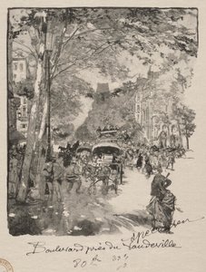 A Boulevard Vaudeville közelében alkotó: Auguste Louis Lepère