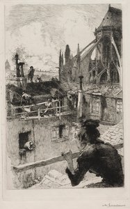 A háztetőkön a Notre Dame közelében alkotó: Auguste Louis Lepère