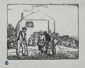 Koldusok az utolsó házban, 1905. alkotó: Auguste Louis Lepère