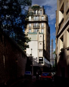 Épület rue Raynouard, Párizs 16. Auguste Perret (1874-1954) építész.