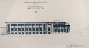 Projekt a Musee des Travaux Publiques számára, homlokzat, Avenue d