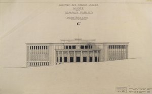 Projekt a Musee des Travaux Publiques számára, homlokzat, Place d