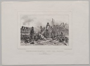 1837-es litográfiai album: Félzászlóalj balra...Cél!...Tűz!...Töltés alkotó: Auguste Raffet