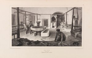 Tatár fürdő, pihenő. Anatole de Demidoff Voyage dans la Russie című művéből, 1837. alkotó: Auguste Raffet