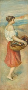 Lány egy kosár halat alkotó: Auguste Renoir
