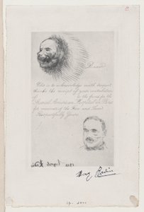 Hozzájárulási elismervény a Párizsi Különleges Amerikai Kórháztól az arc és ..., 1916. alkotó: Auguste Rodin