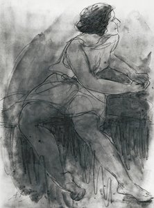 Isadora Duncan (1878-1927) (ceruza és mosás papíron) alkotó: Auguste Rodin