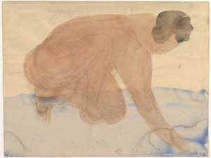 Térdelő, meztelen alak (hóhér) alkotó: Auguste Rodin