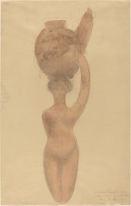 Meztelen nő vázát hordozó fején alkotó: Auguste Rodin