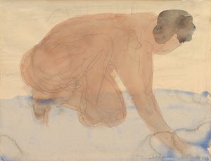 Meztelen figura kézen és térden, 1900-1910. alkotó: Auguste Rodin