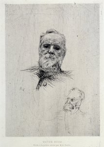 Victor Hugo (1802-1885) portréja, illusztráció a The Gazettes de beaux Arts-ból alkotó: Auguste Rodin