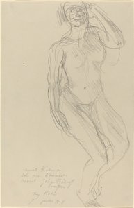 Ülő női akt előretekintve alkotó: Auguste Rodin