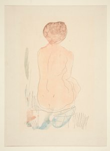 Ülő akt, hátulról nézve alkotó: Auguste Rodin