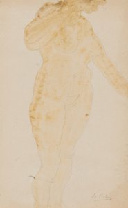 Álló női akt, kinyújtott bal kar alkotó: Auguste Rodin