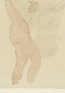 Tanulmányi lap két nővel, aki levette az ingét alkotó: Auguste Rodin