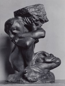 A bukott karyatida, aki a kövét hordozza alkotó: Auguste Rodin