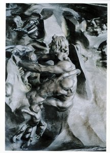 A pokol kapuja, Ugolino és fiai részlete, bal oldali központi panel, 1887 körüli bronz