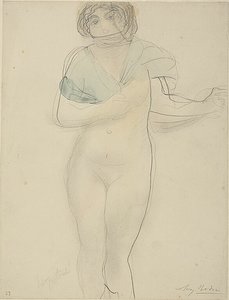 Nő kendővel alkotó: Auguste Rodin