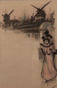Moulin de la Galette-tanulmány, 1896. alkotó: Auguste Roedel